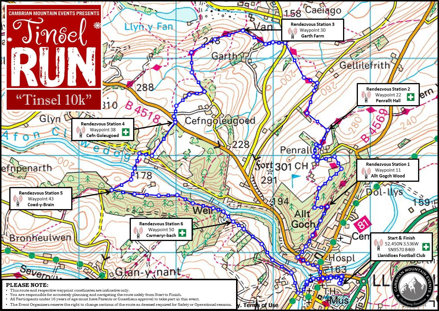 The Tinsel Run Llanidloes mid Wales UK