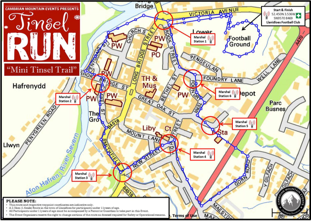 The Tinsel Run Llanidloes mid Wales UK